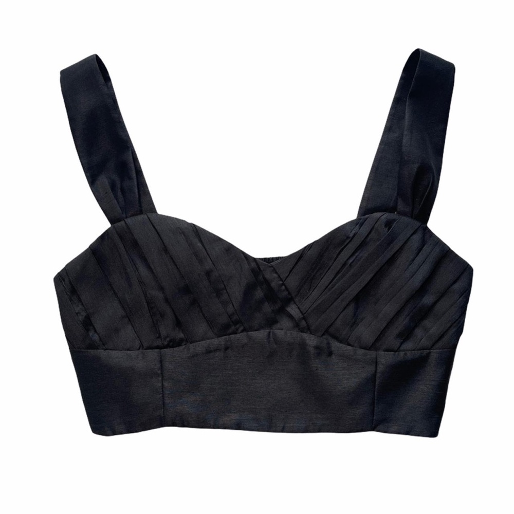Wilfred RhapsodyBlack Structured Bralette Crop Tank Blouse